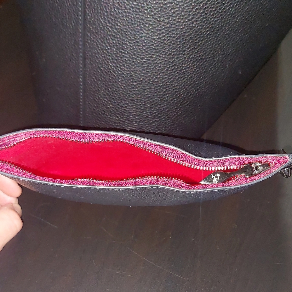 Chic Black and Red Studded Tote Bag - Picture 8 of 14